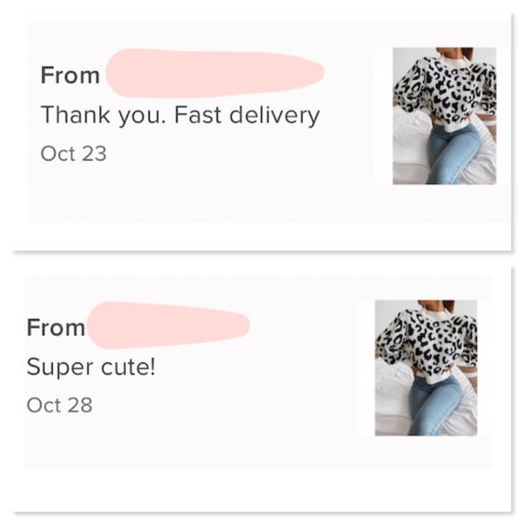 Cheetah Print White Crop Sweater Bishop Sleeve - Picture 7 of 9